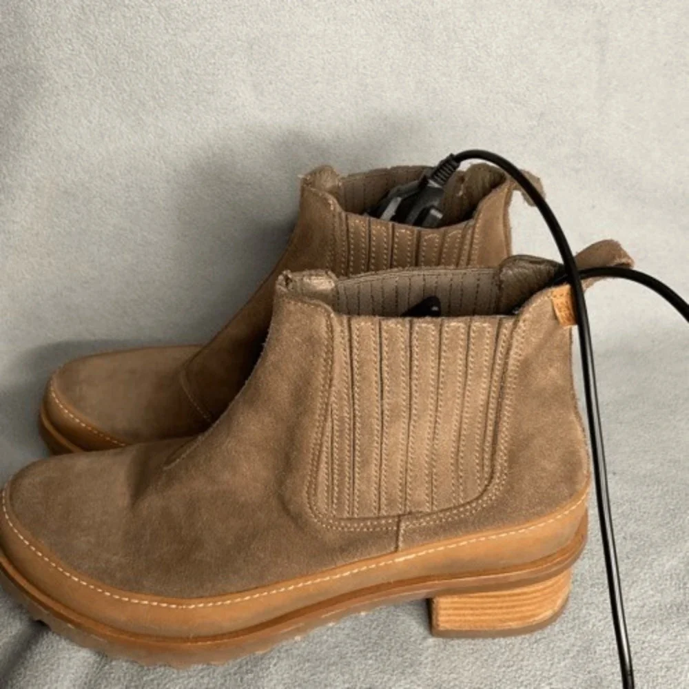 El Naturalista Womens Size 41/US10-10.5 Taupe/Beige Kentia Heeled Ankle‎ Boots